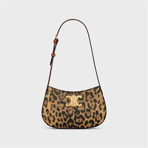 medium tilly bag celine|CELINE Canvas Calfskin Leopard Medium Tilly Triomphe Shoulder Bag .